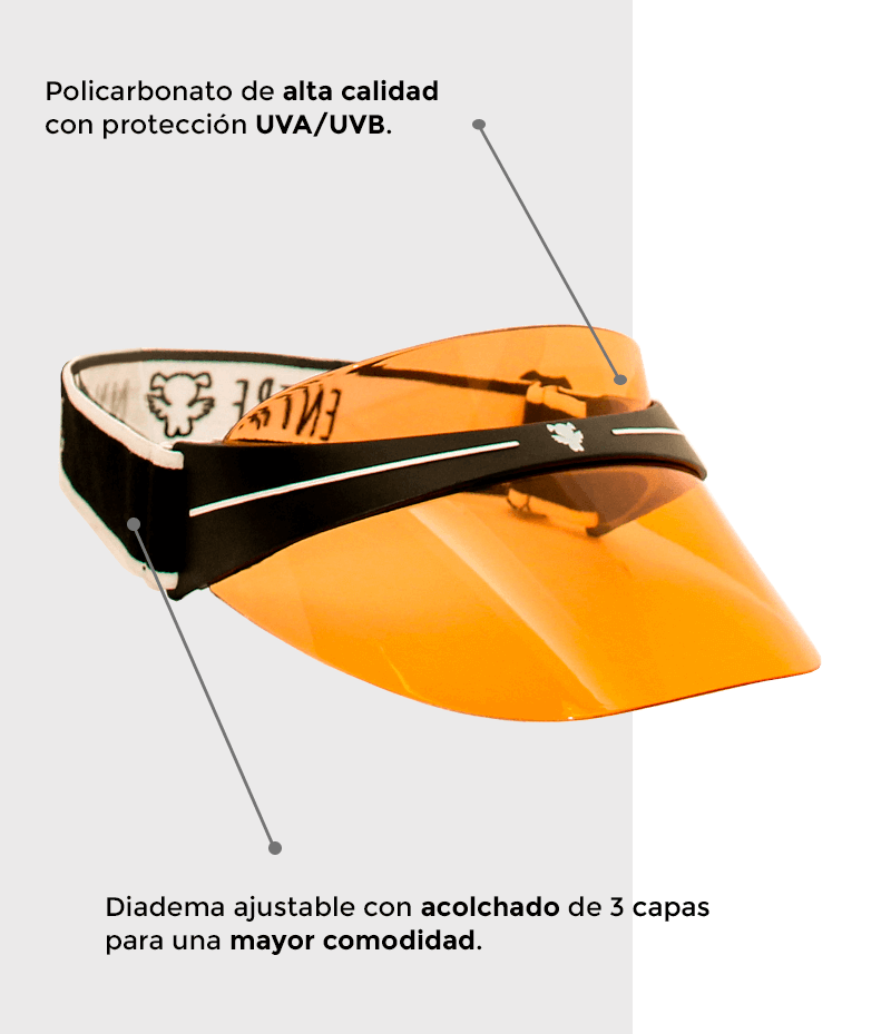 Visera de color naranja para mujer y hombre